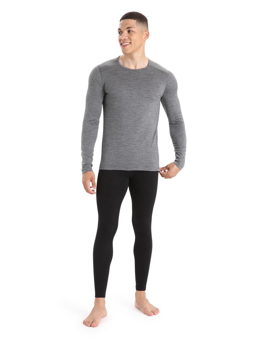 Icebreaker Merino 200 Oasis with Fly Férfi Leggings Fekete | HU 1134MQZA